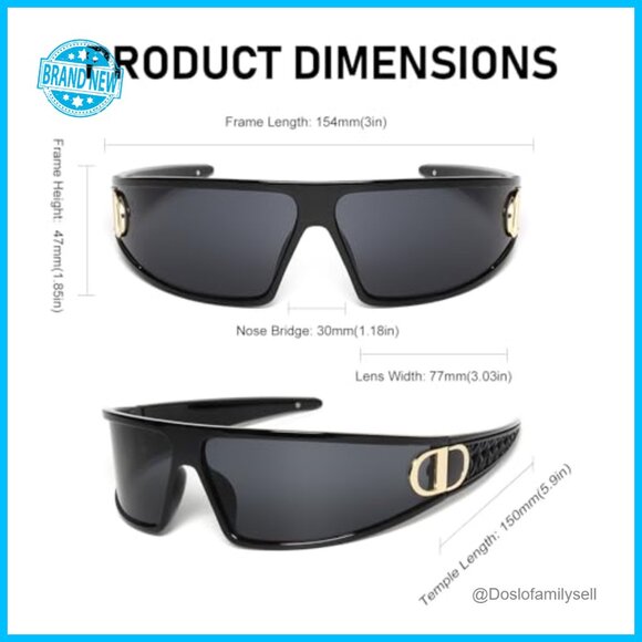 Wrap Around Futuristic Sunglasses Y2K Style Sport Shades UV400 Protection main image 5